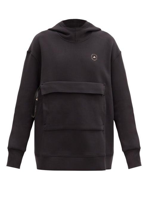 Matchesfashion.com Adidas By Stella Mccartney - Oversized Cotton-blend Hooded Sweatshirt - Womens - Black