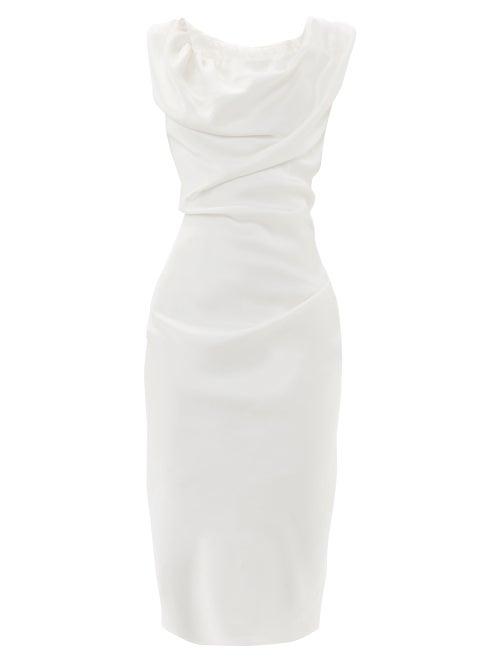 Matchesfashion.com Vivienne Westwood - Ginnie Draped Satin Dress - Womens - White