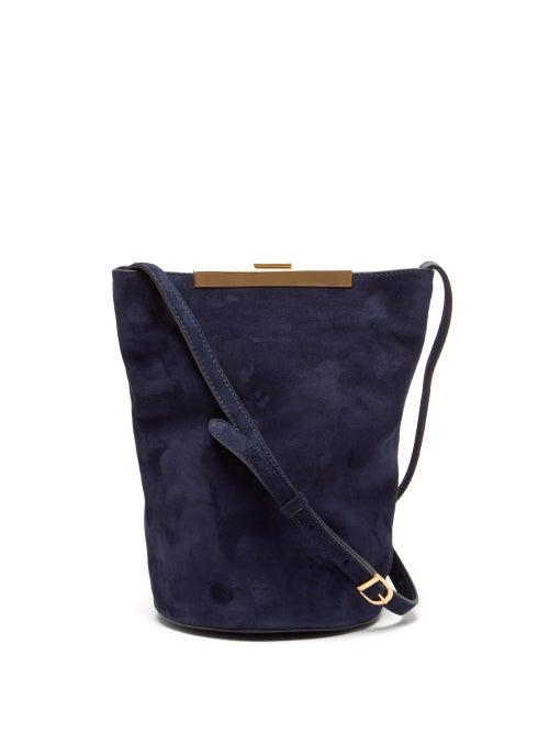 Khaite - Etta Suede Cross-body Bag - Womens - Navy
