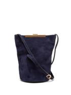 Khaite - Etta Suede Cross-body Bag - Womens - Navy