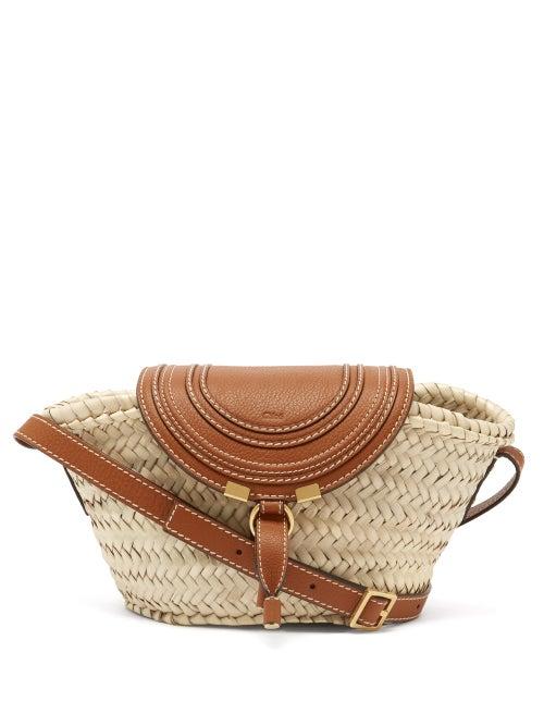 Matchesfashion.com Chlo - Marcie Leather And Straw Basket Bag - Womens - Tan