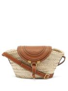 Matchesfashion.com Chlo - Marcie Leather And Straw Basket Bag - Womens - Tan