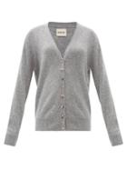 Matchesfashion.com Khaite - Amelia V-neck Cashmere Cardigan - Womens - Grey