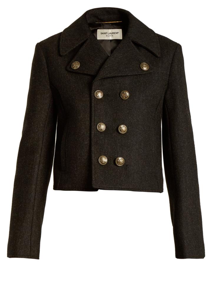 Saint Laurent Military Wool Cropped Jacket
