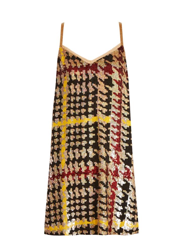Ashish Hound's-tooth Sequin-embellished Mini Dress