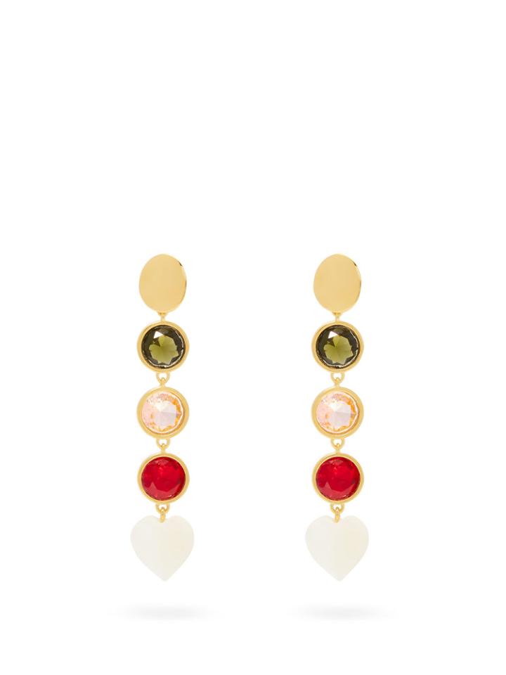 Lizzie Fortunato Nonna Gold-plated Crystal Earrings