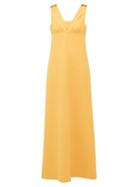 Matchesfashion.com William Vintage - Courrges 1969 Wool Blend Crepe Maxi Dress - Womens - Orange