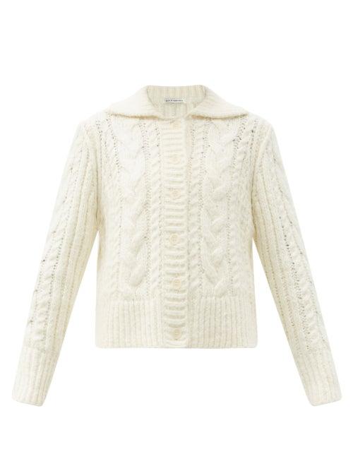 Matchesfashion.com Cecilie Bahnsen - Frances Hand-knitted Silk Cardigan - Womens - White