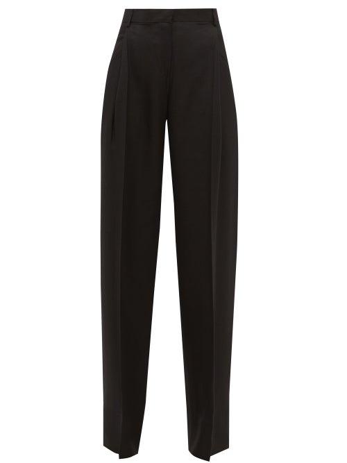 Matchesfashion.com Jacquemus - Loya High-rise Pleated Hopsack Trousers - Womens - Black