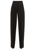 Matchesfashion.com Jacquemus - Loya High-rise Pleated Hopsack Trousers - Womens - Black
