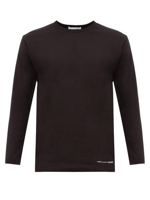 Matchesfashion.com Comme Des Garons Shirt - Logo Print Cotton T Shirt - Mens - Black