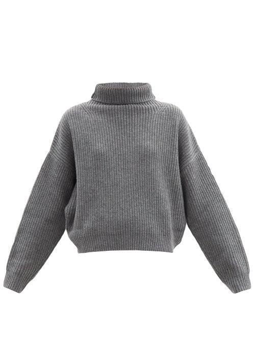 Matchesfashion.com Isabel Marant - Brooke Wool-blend Roll-neck Sweater - Womens - Grey
