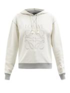 Loewe - Anagram-embroidered Cotton Hooded Sweatshirt - Womens - Grey