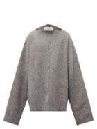 Raf Simons - Oversized Back-to-front Wool-blend Sweater - Mens - Grey