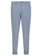 Matchesfashion.com Prada - Slim Leg Cotton Blend Chino Trousers - Mens - Light Blue