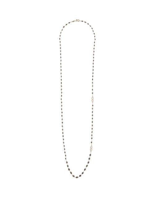 Matchesfashion.com Monique Pan - 18kt Gold Diamond & Bead Wrap Necklace - Womens - Black