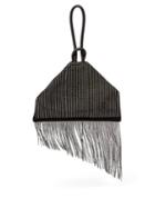 Matchesfashion.com Christian Louboutin - Berlinguino Rhinestone-embellished Suede Pouch - Womens - Black Multi
