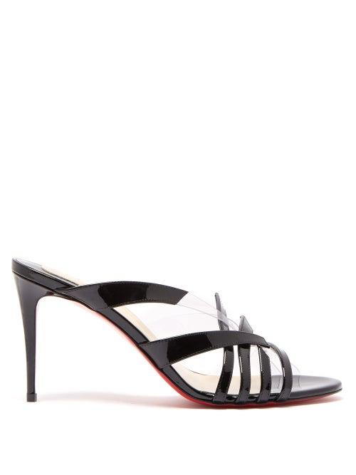 Matchesfashion.com Christian Louboutin - Decidela Plexi Trim Patent Leather Mules - Womens - Black