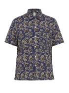 Matchesfashion.com Finamore 1925 - Bart Floral Print Cotton And Linen Blend Shirt - Mens - Blue