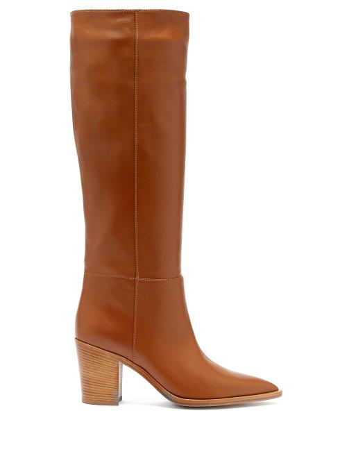 Matchesfashion.com Gianvito Rossi - Knee High Leather Boots - Womens - Light Tan