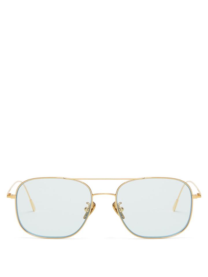 Cutler And Gross Square-frame Gold-plated Sunglasses