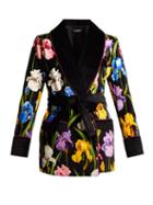 Matchesfashion.com Dolce & Gabbana - Iris Print Cotton Blend Jacket - Womens - Black Multi