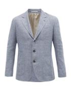 Matchesfashion.com Brunello Cucinelli - Patch-pocket Single-breasted Blazer - Mens - Light Blue