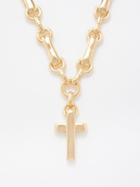 Laura Lombardi - Sestina Cross-charm 14kt Gold-plated Necklace - Womens - Yellow Gold