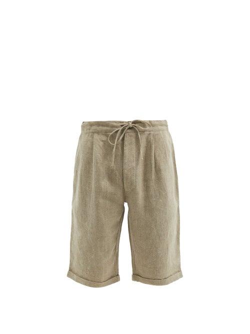 Matchesfashion.com Pro - Drawstring Hand-woven Linen Shorts - Mens - Beige
