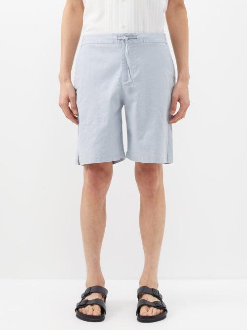 Frescobol Carioca - Sergio Linen-blend Shorts - Mens - Blue