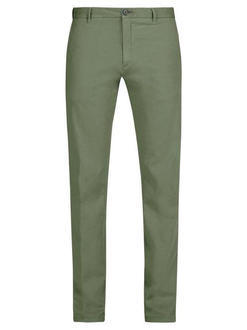 Matchesfashion.com J.w. Brine - Owen Cotton Blend Jersey Chino Trousers - Mens - Green