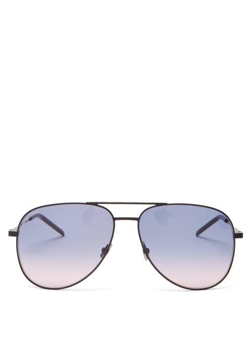 Matchesfashion.com Saint Laurent - Classic 11 Aviator Sunglasses - Womens - Purple