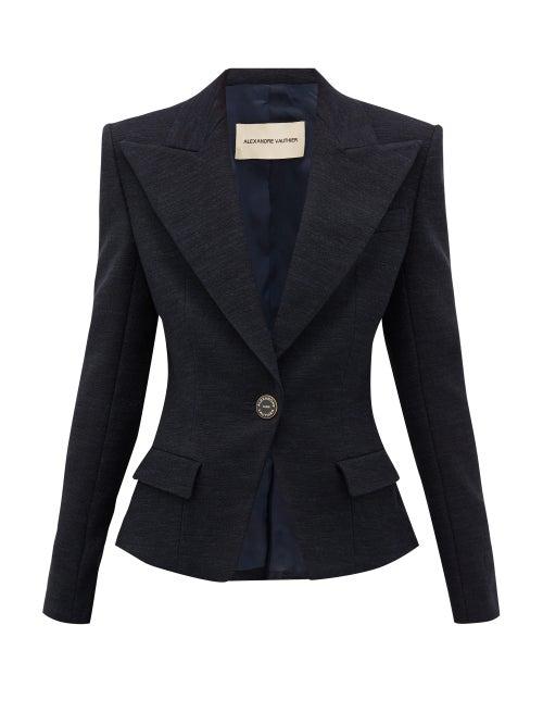 Matchesfashion.com Alexandre Vauthier - Tailored Cotton-blend Tweed Blazer - Womens - Black Navy