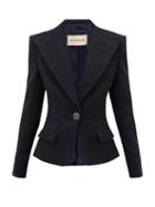 Matchesfashion.com Alexandre Vauthier - Tailored Cotton-blend Tweed Blazer - Womens - Black Navy