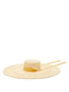 Matchesfashion.com Sensi Studio - Calado Ribbon-trimmed Straw Boater Hat - Womens - Beige