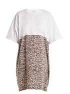 Raey Cotton And Leopard-print Silk T-shirt Dress