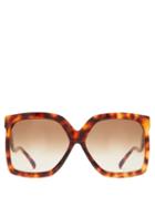Matchesfashion.com Linda Farrow - Dare C2 Oversized Acetate Sunglasses - Womens - Tortoiseshell