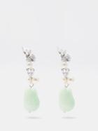 Completedworks - Pearl, Crystal & Recycled Sterling-silver Earrings - Womens - Green Multi