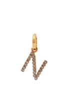 Matchesfashion.com Burberry - N Crystal Embellished Letter Charm - Womens - Crystal