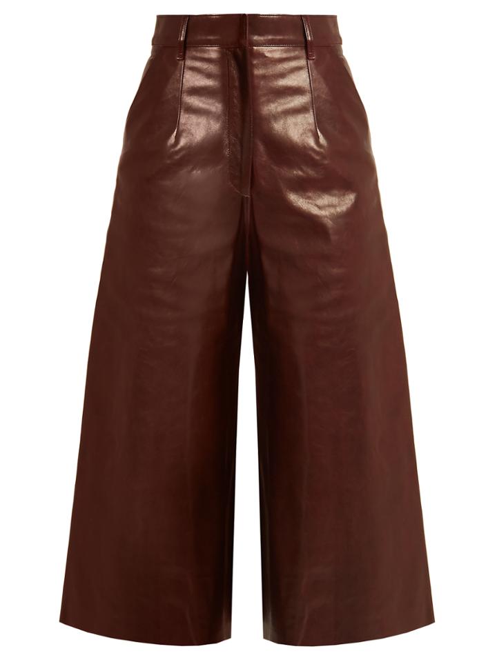 By. Bonnie Young High-rise Leather Culottes