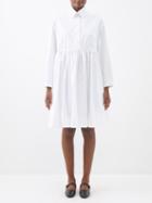 The Meaning Well - Gertrude Gathered-waist Cotton-poplin Shirt Dress - Womens - White