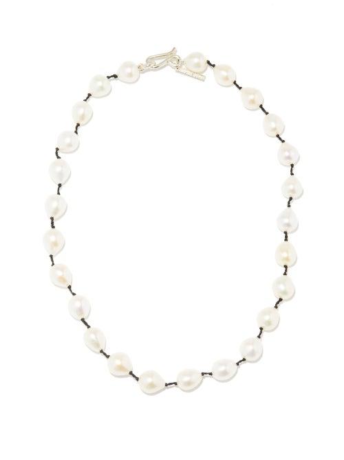 Matchesfashion.com Sophie Buhai - Teardrop Freshwater-pearl & Silk Collar Necklace - Womens - Pearl