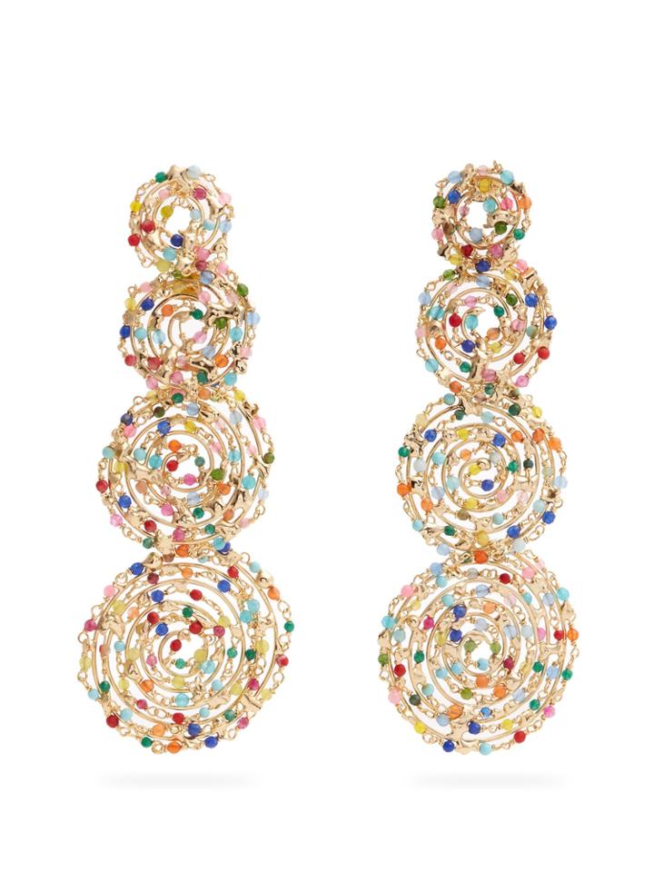 Rosantica By Michela Panero Pizzo Bead-embellished Spiral Earrings