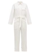 Matchesfashion.com Nili Lotan - Aria Cotton-blend Denim Jumpsuit - Womens - White