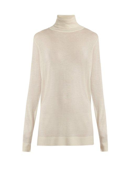 Matchesfashion.com Raey - Roll Neck Fine Knit Cashmere Sweater - Womens - Ivory