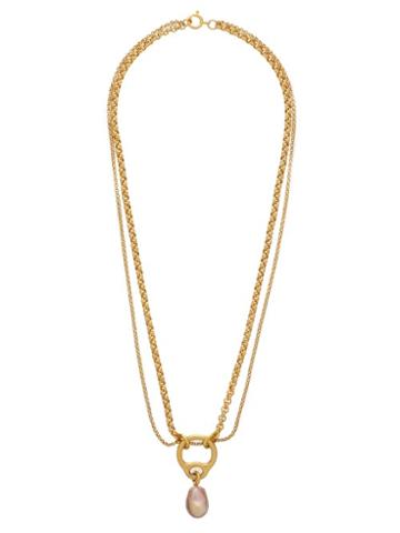 Matchesfashion.com Charlotte Chesnais Fine Jewellery - Pearl Eclipse Diamond & 18kt Gold-vermeil Necklace - Womens - Gold