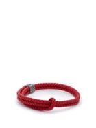 Matchesfashion.com Bottega Veneta - Double Intrecciato Woven Leather Bracelet - Mens - Red
