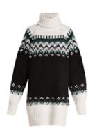 Mm6 Maison Margiela Oversized Roll-neck Fair Isle Knit Sweater