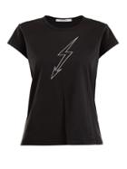 Matchesfashion.com Givenchy - Lightning Bolt Print Cotton T Shirt - Womens - Black