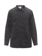 Y-3 - Logo-print Waxed-cotton Shirt - Mens - Black